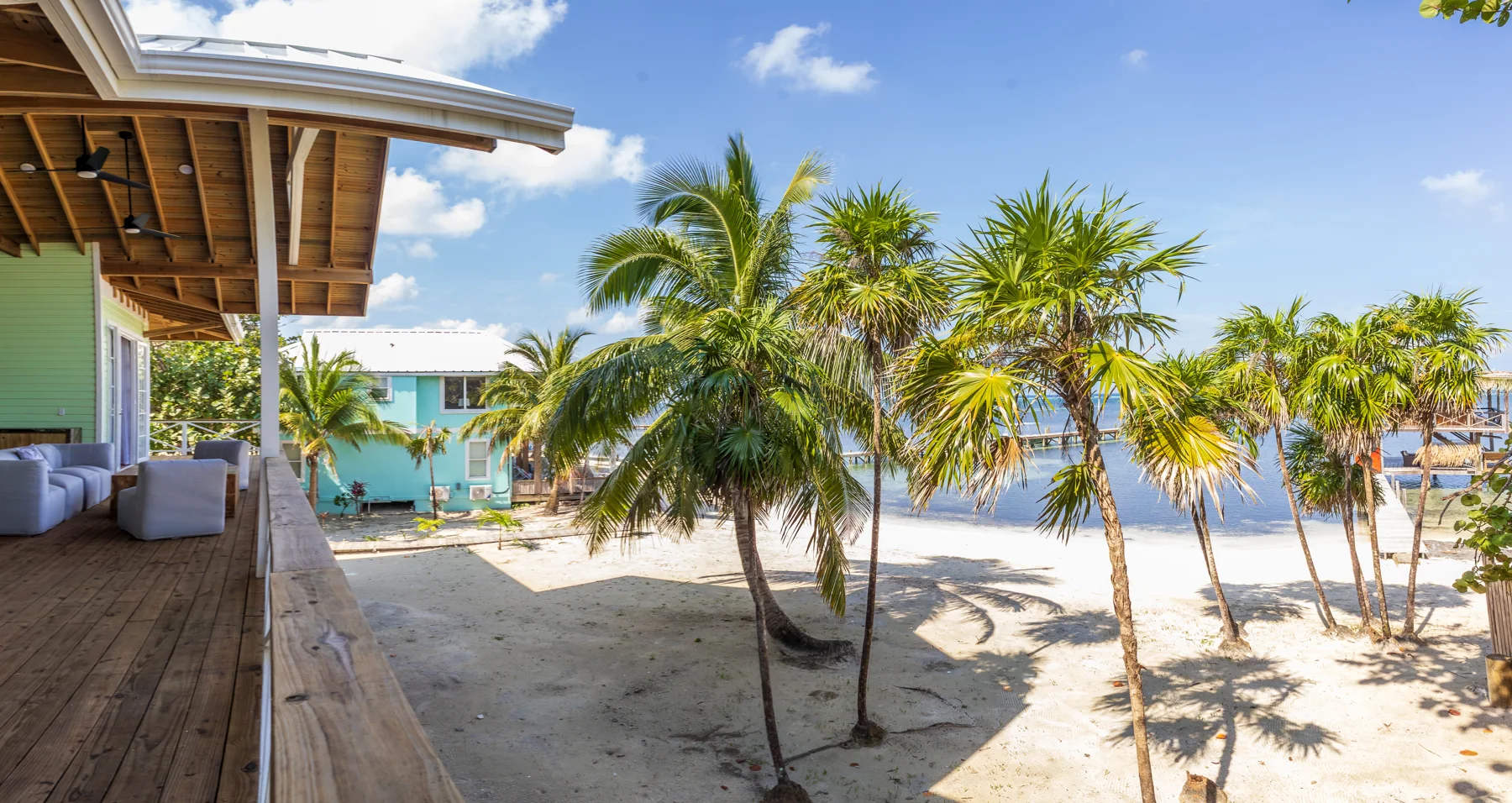 Beach view from beside the covered porch